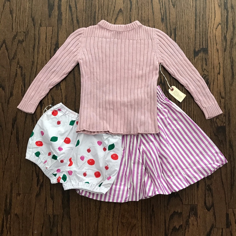 NWT Wovenplay Sweater + Skirt + Shorts Set
